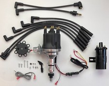Small Cap Ford 240 300 Inline 6 1965-76 Hei Distributor Black Wires 45k Coil