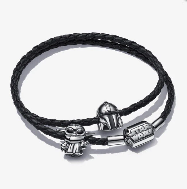 Pandora Star Wars Edición Limitada Mandalorian Grogu Cuero 41 cm Juego de Pulsera Foto 4 de 4