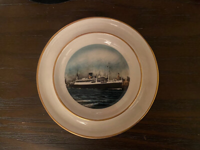 1940s-50s Moore McCormack 7'' Diameter China Souvenir Portrait Dish of ARGENTINA