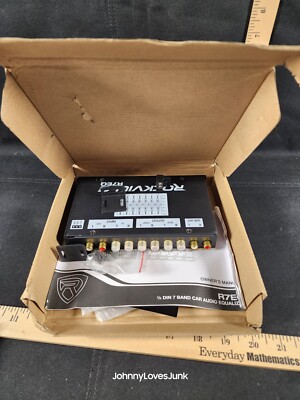 Rockville R7EQ 1/2 Din 7 Band Car Audio Equalizer EQ w/ Front, Rear + Sub Output