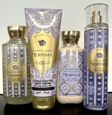 Bath & Body Works (4) WHIPPED BERRY MERINGUE Lotion~Mist~Shower Gel~Body Cream