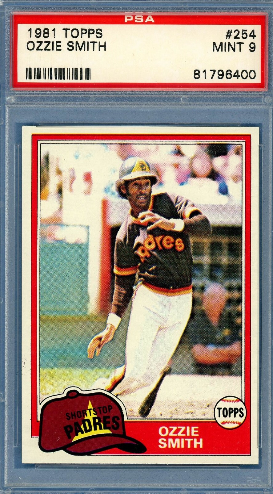 1981 Topps # 254 Ozzie Smith PSA 9 Mint Padres Cardinals (81796400)