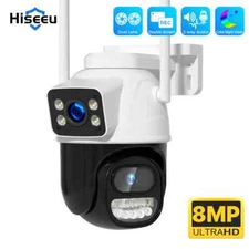 4K 8MP PTZ WIFI Camera Dual Lens Dual Screen IP Camera Outdoor Auto Tracking