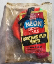 Rare Vtg Mini Neon Fanny Pack Bag Wendy's Fast Food Toy Happy Meal Pocket-Paks