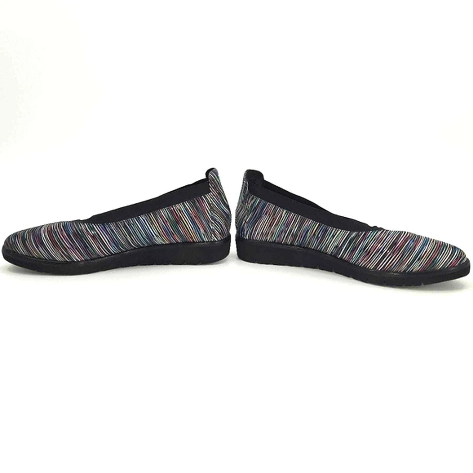 Nurture Kizzie Leather Multi-Color Striped Wedge Slip-On Shoes Womens Size 9 - Image 3 of 4