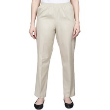 Alfred Dunner Pants,cotton,elastic waist,full length,pull on,side pockets.