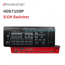 DeviceWell HDS7105P Video Switcher 5-CH Video 4 HDMI 1 DP for Video Streaming