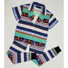 New MinkPink Sleep Cotton Pajamas Womens Small  Counting Cactus Top Leggings