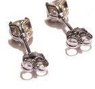 EGL certified 14k white gold .80CT diamond stud earrings SI1 SI2 Q R N NATURAL — photo 4