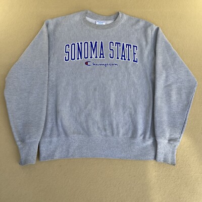 Champion Reverse Weave Sonoma State Sweatshirt Pullover Embroidered Logo  Mens M