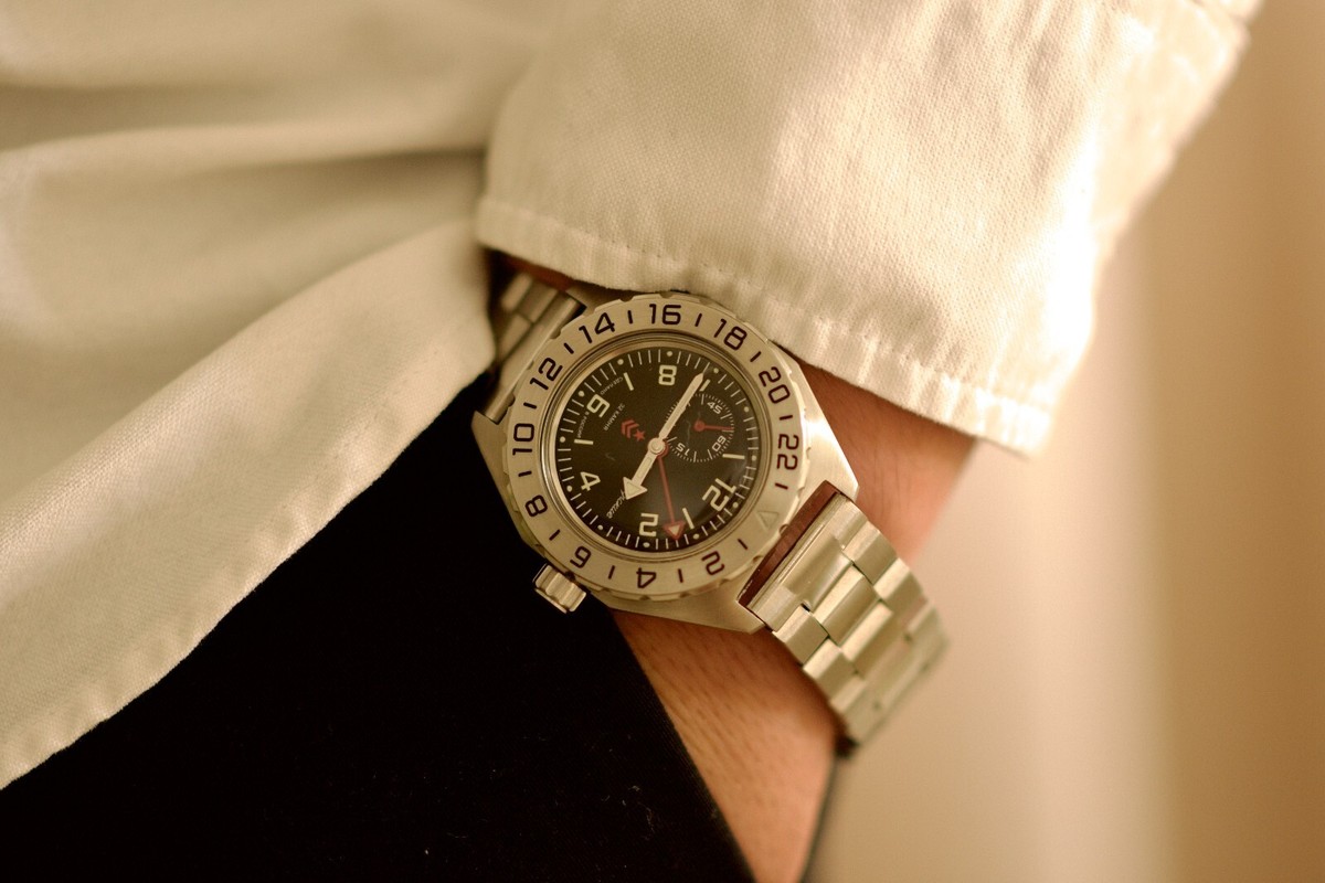 Vostok Komandirskie 650539 Watch GMT Mechanical Automatic USA