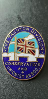 Vintage Conservative Assoc. Taunton Division Emaille Pin Anstecker von Fattorini