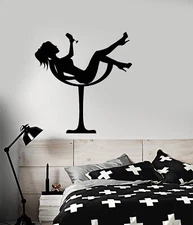 Vinyl Wall Decal Girl In Glass Stripper Striptease Show Club Stickers (3041ig)