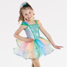 Revolution Dancewear iridescent double layered tutu small child dance costume