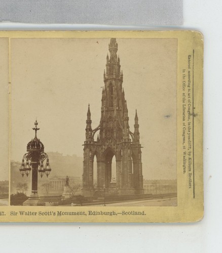Sir Walter Scott Monument Edinburgh Scotland Kilburn Stereoview c1877