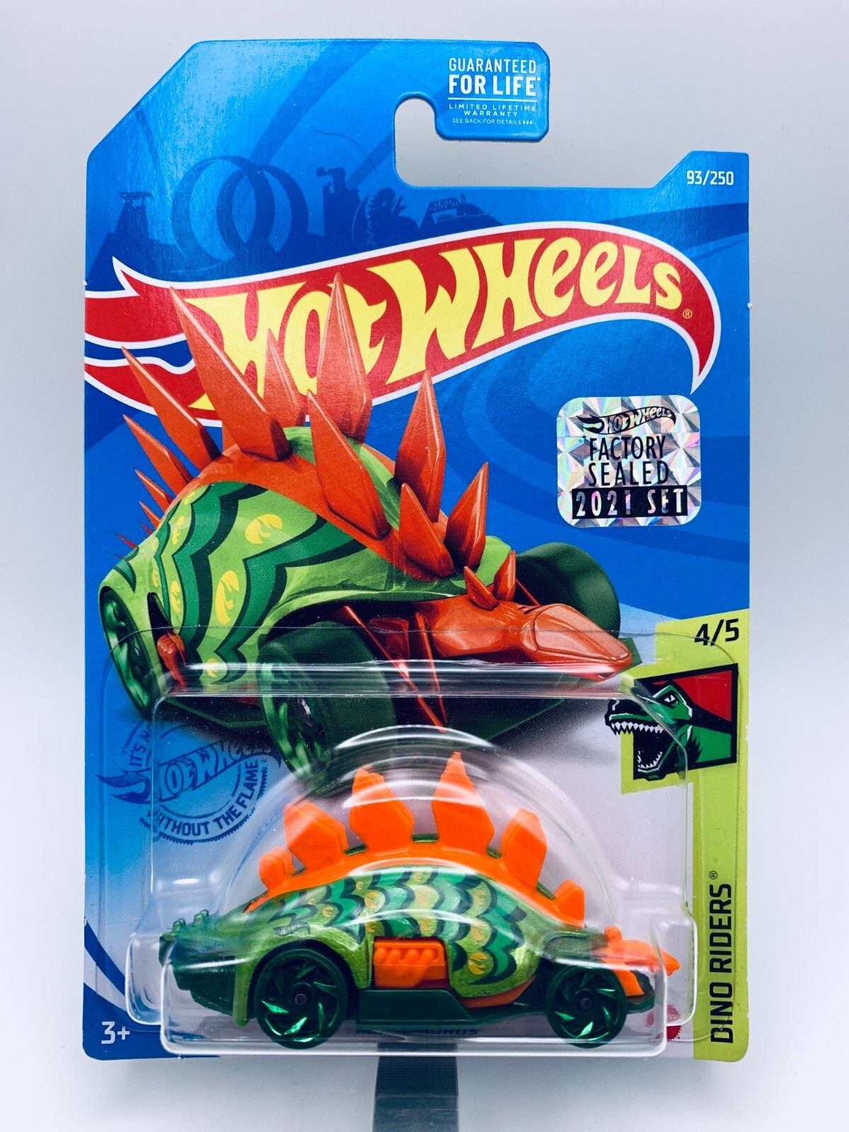 Hot Wheels 2021 Treasure Hunt Motosaurus Dino Riders Car Light Green New