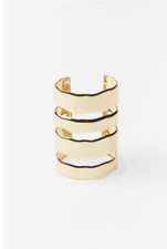 New Wavy Gold Open Cuff Bracelet Size M