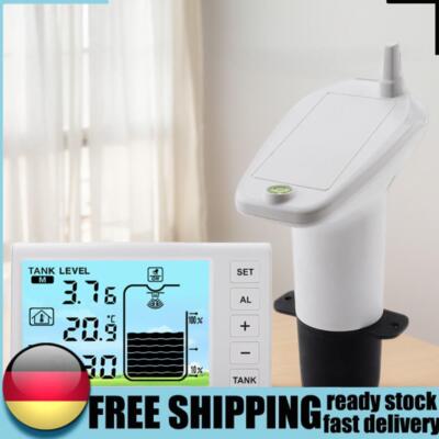 Water Level Gauge W/ Temperature Sensor Time Display Ultrasonic Level Gauge new