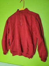 Vintage Sweater Size 8 Points West Petites Red Pullover 1/4 Zip 90s