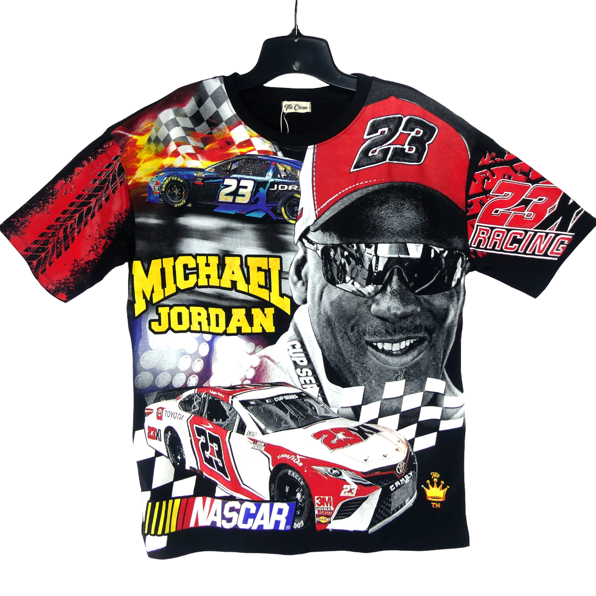 New Michael Jordan 23 Racing Nascar Front Back All Over Print M Black  Shirt