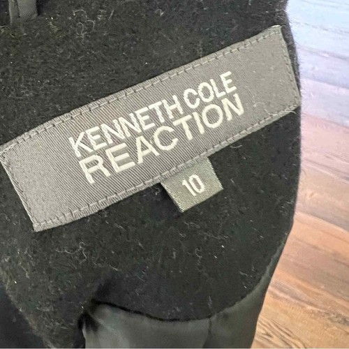 Kenneth Cole reaction wool double breasted coat black mint condition size 10 - Picture 16 of 16