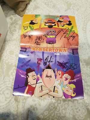 AUTOGRAPHED BORDERTOWN SIGNED CAST POSTER NYCC 2015 ALEX BORSTEIN HANK AZARIa