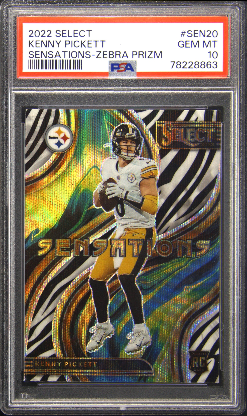 Kenny Pickett Panini Select Sensations #SEN20 Zebra Prizm