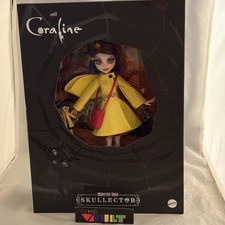 Monster High Skullector Coraline Collectible Doll in Yellow Raincoat with Cat
