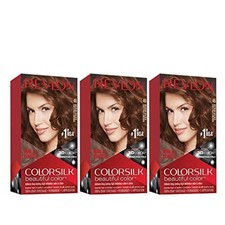  Pack of 3 - Revlon ColorSilk Permanent Hair Color  46 Medium Golden Chestnut