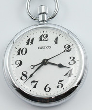 *Exc+5* Vintage SEIKO 7C11-0010 Quartz White Dial Round 50mm Mens Watch JAPAN