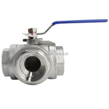 2 2 Inch 3-way Npt Threaded Ball Valve Female Port T Type Wog1000 Ss 304 Oil