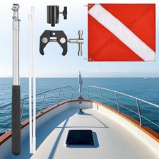 Dive Flag 20x24" with Adjustable Pole for 0.6-2" Round/Square Rail