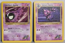 Sabrina's Haunter 58/132 + Gastly 93/132 Gym Heroes Vintage WOTC Pokemon Card LP