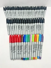 Sharpie Lot of 61 Permanent Marker Fine Point Black Red Ultra Fine Colors Tested