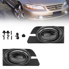 Led Front Bumper Fog Lights For 2001-2002 Honda Accord 4dr Sedan Clear Lens Pair