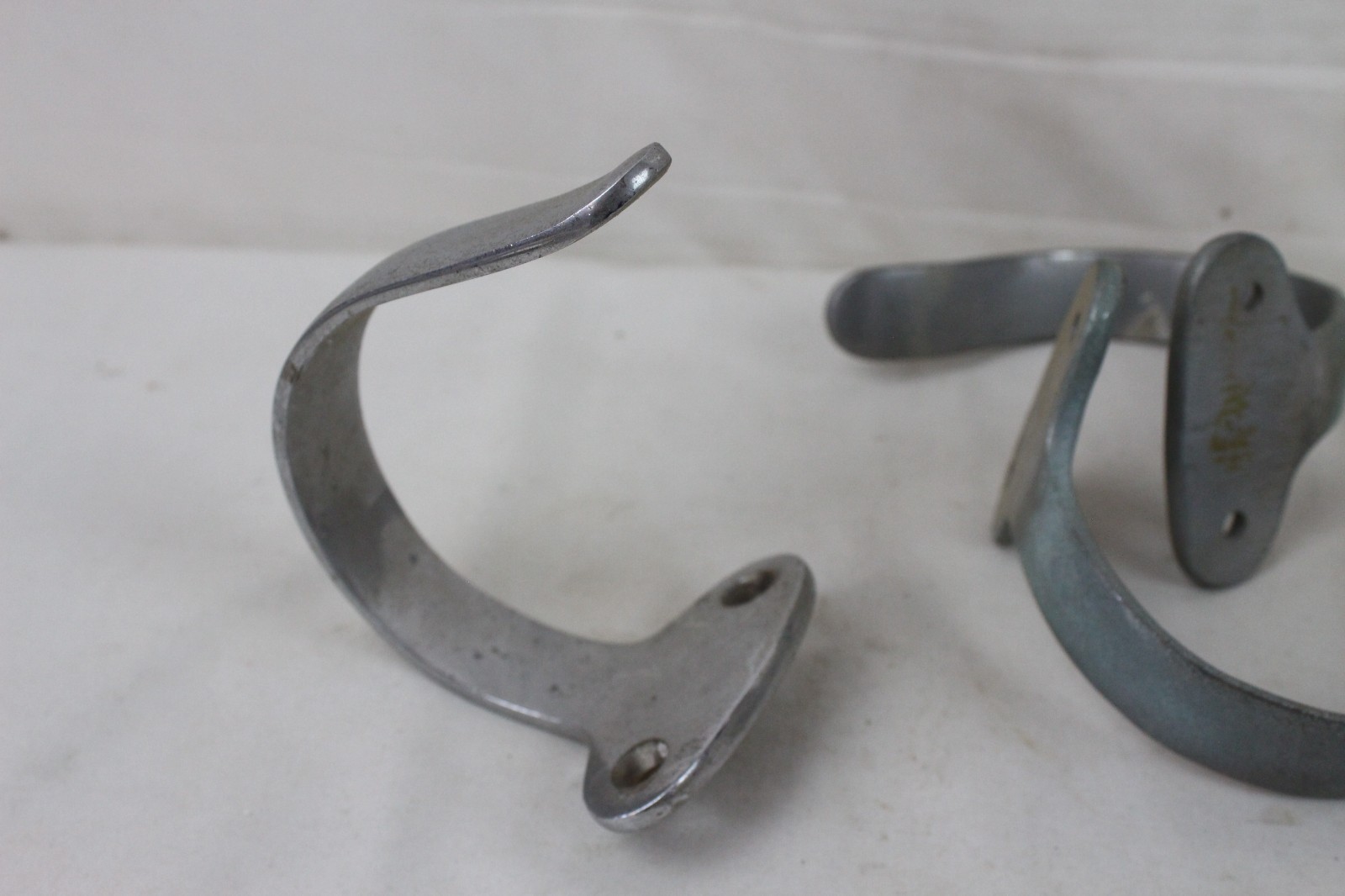 3 Vintage Chrome Marine Sail Boat Nautical Rope Holder Hanger Hook Bracket Mount