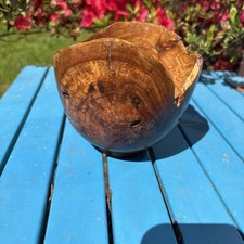 Hand Turned Burl Apple Wood Natural Edge Bowl Signed By David G Hardy Sr