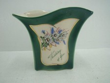 Thinking of You Vase Green Marked USA Vintage No Chips