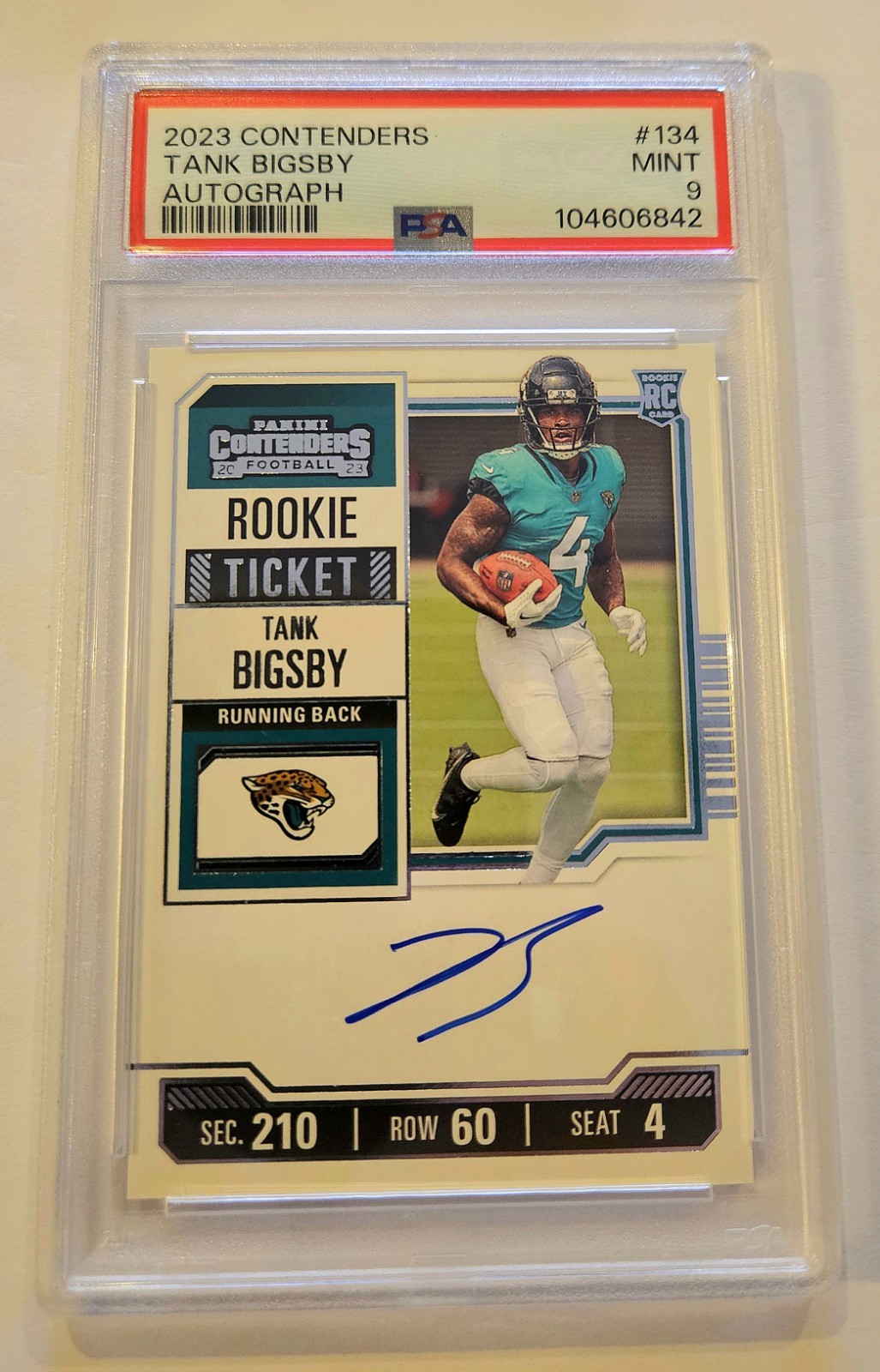 2023 Panini Contenders - Tank Bigsby - Rookie Ticket Auto - Psa 9 - Pop # 12