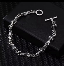 Chrome Hearts Style Cross Bracelet - Gothic Silver Jewelry , Y2K