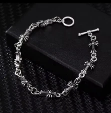 Chrome Hearts Style Cross Bracelet - Gothic Silver Jewelry , Y2K