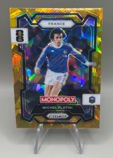 2026 Panini Monopoly Prizm FIFA World Cup Michel Platini #13 Gold Cracked Ice