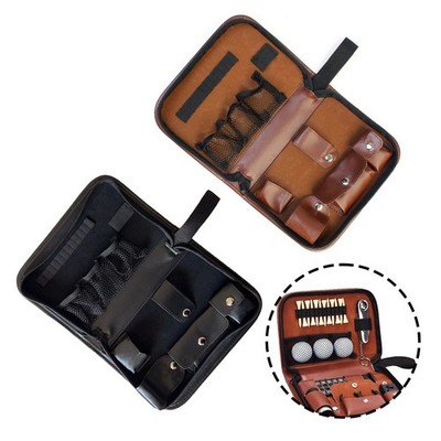 Multi Purpose Golf Tool Bag Leather Construction with Functional Layout