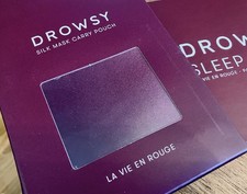 Brand New Unopened Drowsy Sleep Mask AND Travel Pouch Set in La Vie en Rouge 