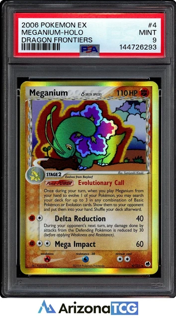 Pokemon 2006 Meganium 4/101 Holo Rare EX Dragon Frontiers PSA 9