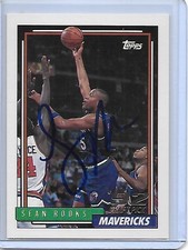 SEAN ROOKS Basketball Card IP auto NBA rookie Dallas Mavericks 1992-93 Topps. rookie card picture