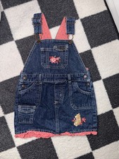 VINTAGE 2000s DISNEY WINNIE THE POOH BABY DENIM OVERALLS DRESS