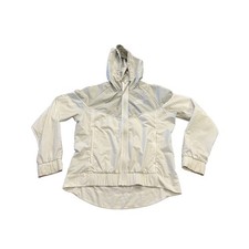 Nike Womens Windrunner White Gray Hooded Running Full Zip Jacket Size XS 883495