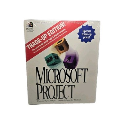 Microsoft Project Version 4.0 3.5'' Disks Software SEALED Brand New 1994 Vintage