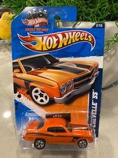 2011 Hot Wheels #102 Muscle Mania 2/10 '70 CHEVELLE SS Orange Variant w/Chrome5s